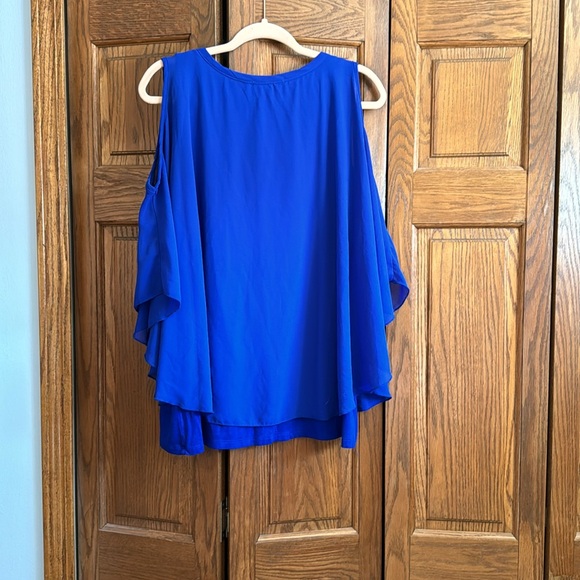 Kim & Cami blouse. Cutout upper arms. XL. Royal Blue. - Picture 4 of 4